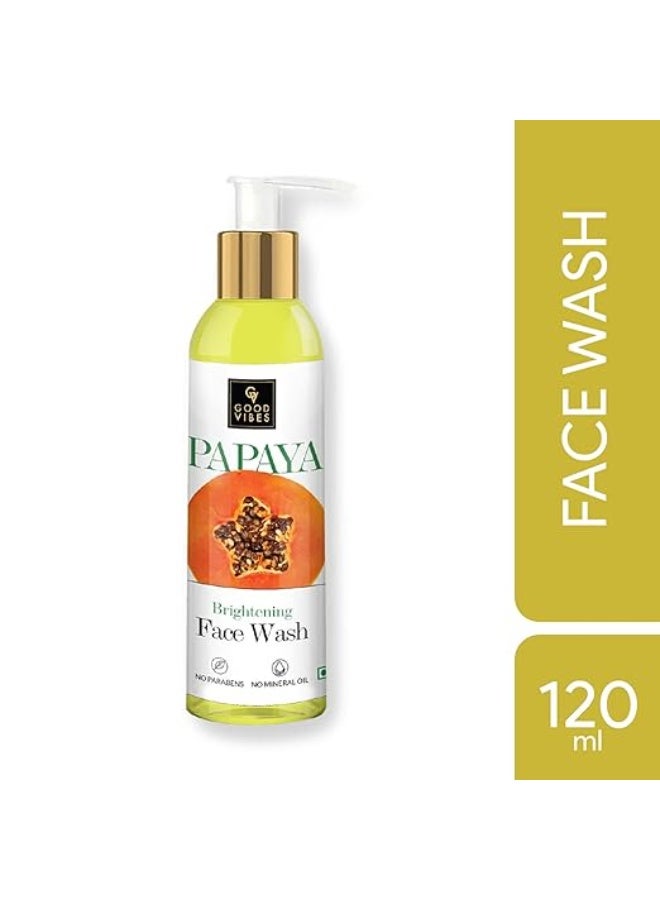 Good Vibes Papaya Brightening Face Wash 120 ml - Radiant Glowing Moisturizing Brightening Anti Ageing Pore Cleansing Formula for All Skin Types, Natural, No Parabens & Mineral Oil, No Animal Testing - Image 3