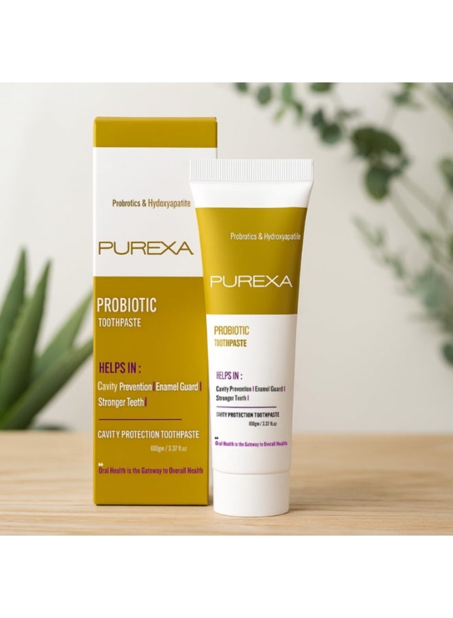PUREXA Probiotic Toothpaste Pack of 2 | Dual Oral Microbiome Support | Good Bacteria Formula for Fresh Breath | Reduces Plaque & Harmful Germs | Strengthens Gums & Enamel Daily - Image 4