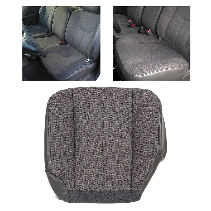 HECASA Seat Cover Driver Side Bottom Compatible with 2003-2007 Chevy Silverado 1500 1500HD 2500 2500HD 3500 Dark Gray Front Left - Image 4