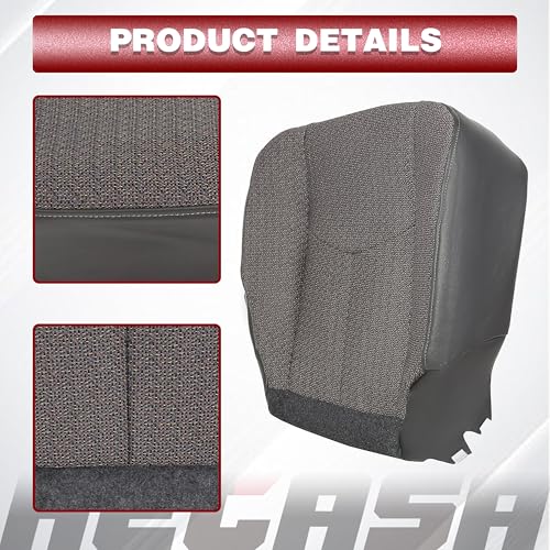 HECASA Seat Cover Driver Side Bottom Compatible with 2003-2007 Chevy Silverado 1500 1500HD 2500 2500HD 3500 Dark Gray Front Left - Image 5