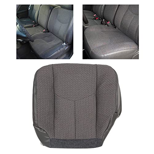 HECASA Seat Cover Driver Side Bottom Compatible with 2003-2007 Chevy Silverado 1500 1500HD 2500 2500HD 3500 Dark Gray Front Left - Image 1