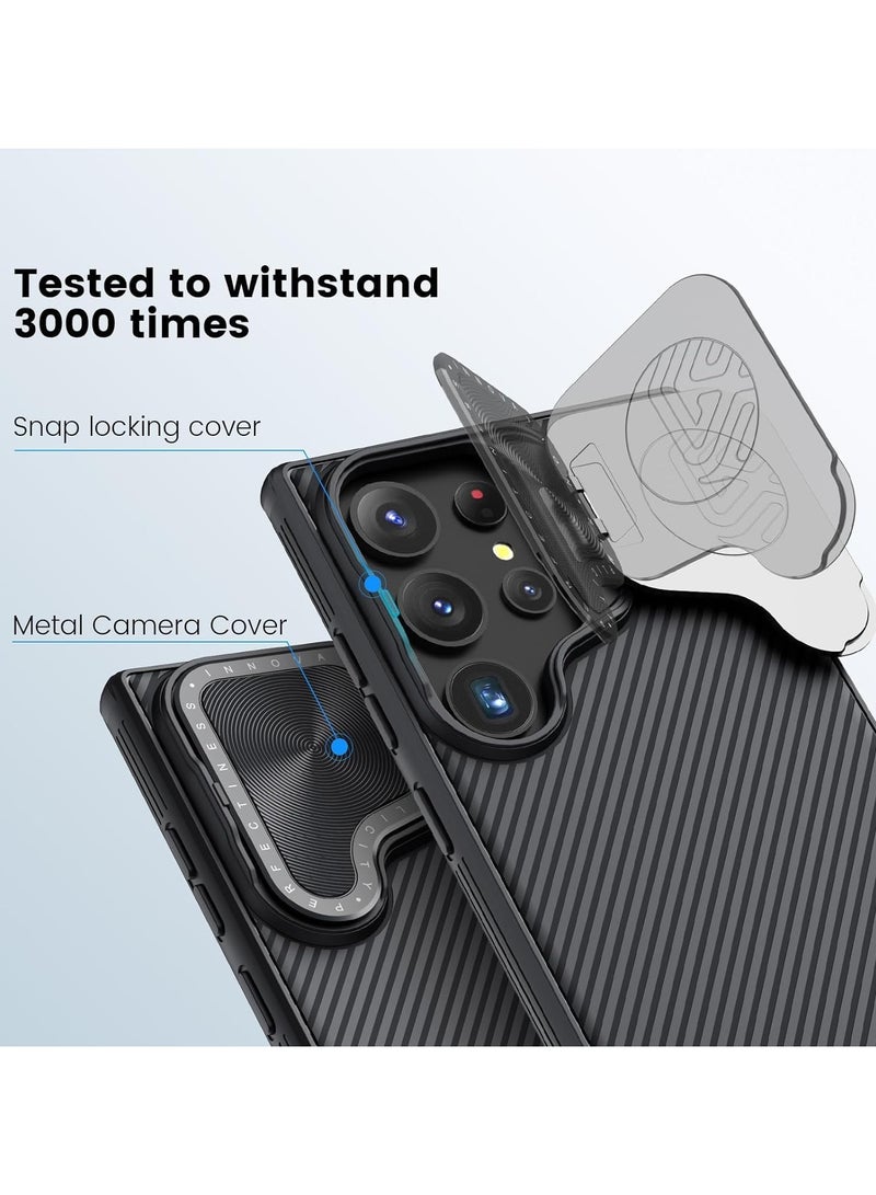general Magnetic Case Compatible with Samsung Galaxy S24 Ultra Case with Camera Lens Stand, Lens Privacy Protection Slim Fit Shockproof Case for Samsung Galaxy S24 Ultra  - Image 2