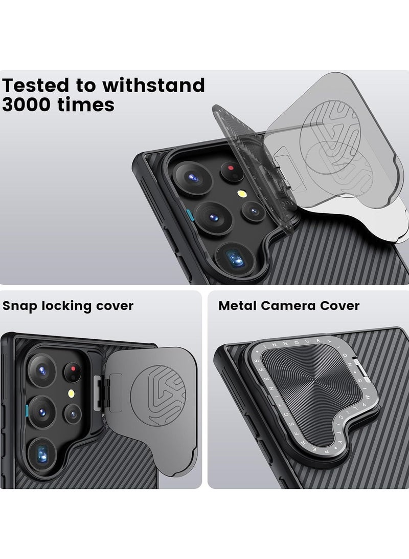 general Magnetic Case Compatible with Samsung Galaxy S24 Ultra Case with Camera Lens Stand, Lens Privacy Protection Slim Fit Shockproof Case for Samsung Galaxy S24 Ultra  - Image 3