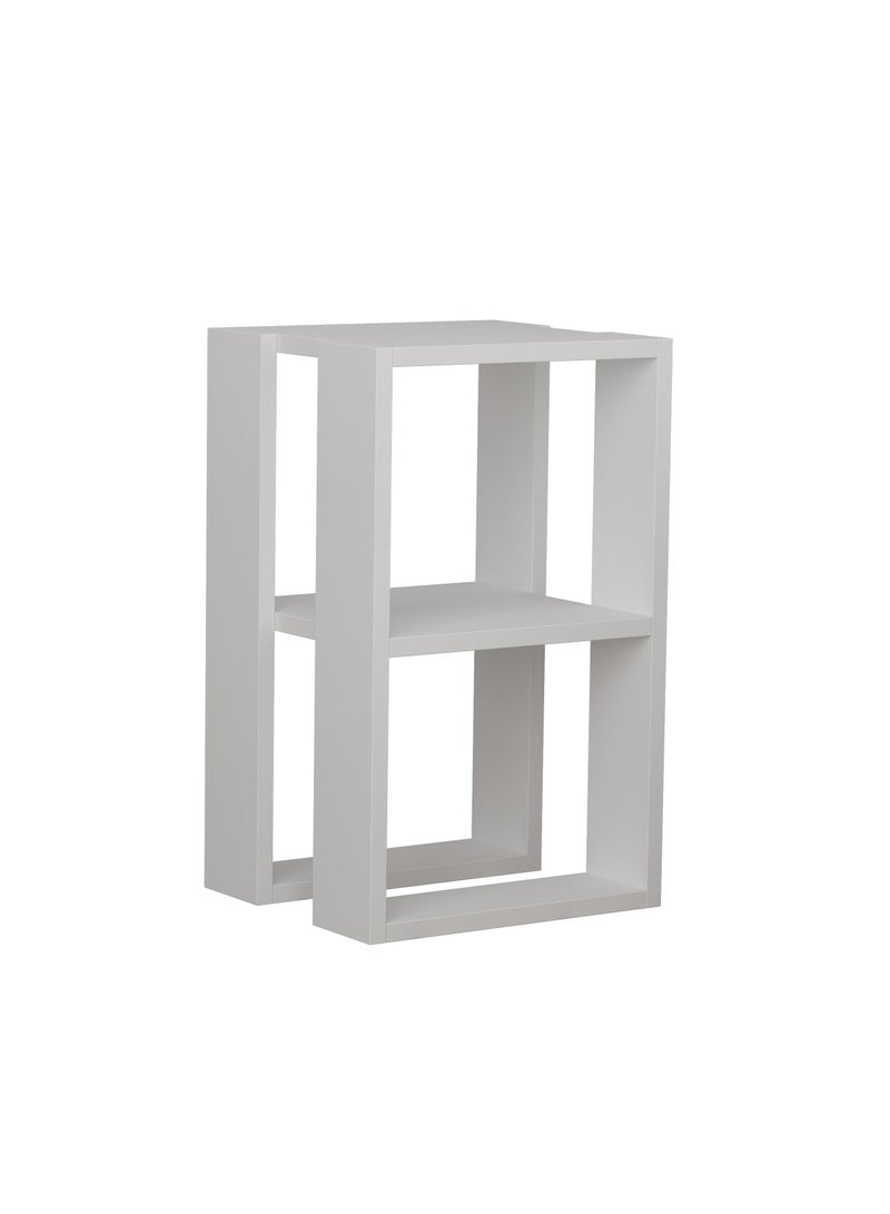 Mourah Home Lonie Modern Nightstand Bedside Table | Multi-Functional Side Table for Bedroom, Living Room| 2-Tier Table| 30x34x55cm, White - Image 4