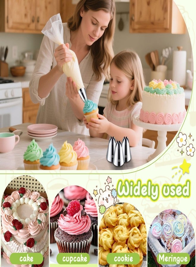 Hendiy 3pcs 2D Cake Piping Tips with 20 Piping Bags, Large Piping Nozzles Decorating Tips, Cake Baking Tools for Cookie Icing Cupcakes, Buttercream,Birthday Cake, Cupcake, DIY Art - Image 4