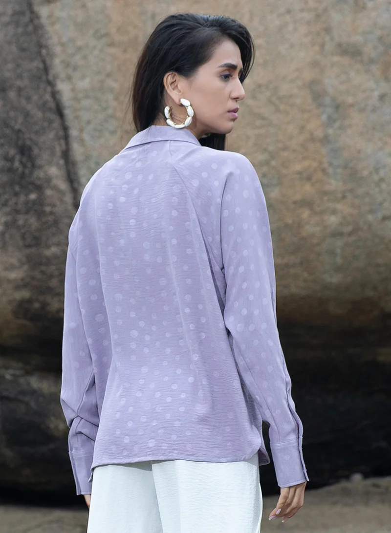 PINACOLADA Women's Lilac Polka Dot Shirt Women's Lilac Polka Dot Shirt for Women | Best Price UAE