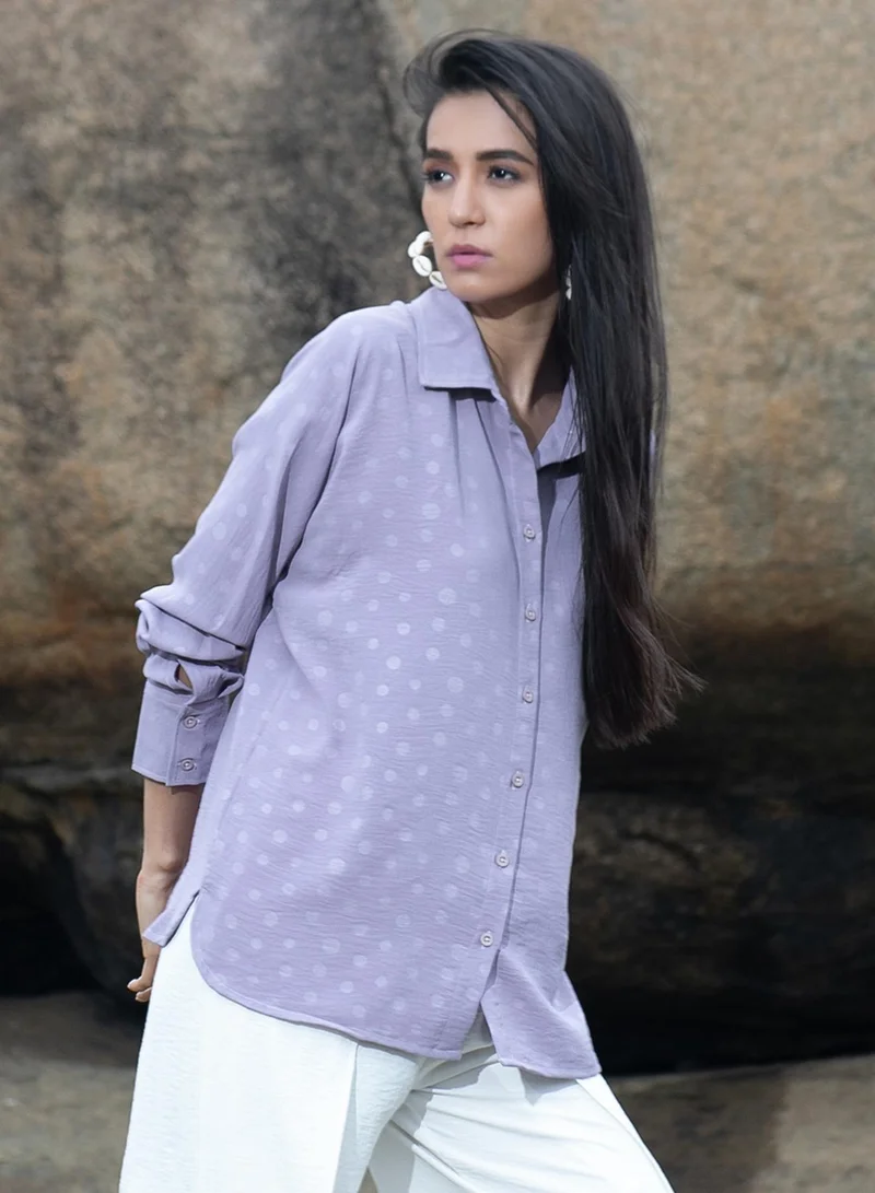 PINACOLADA Women's Lilac Polka Dot Shirt Women's Lilac Polka Dot Shirt for Women | Best Price UAE