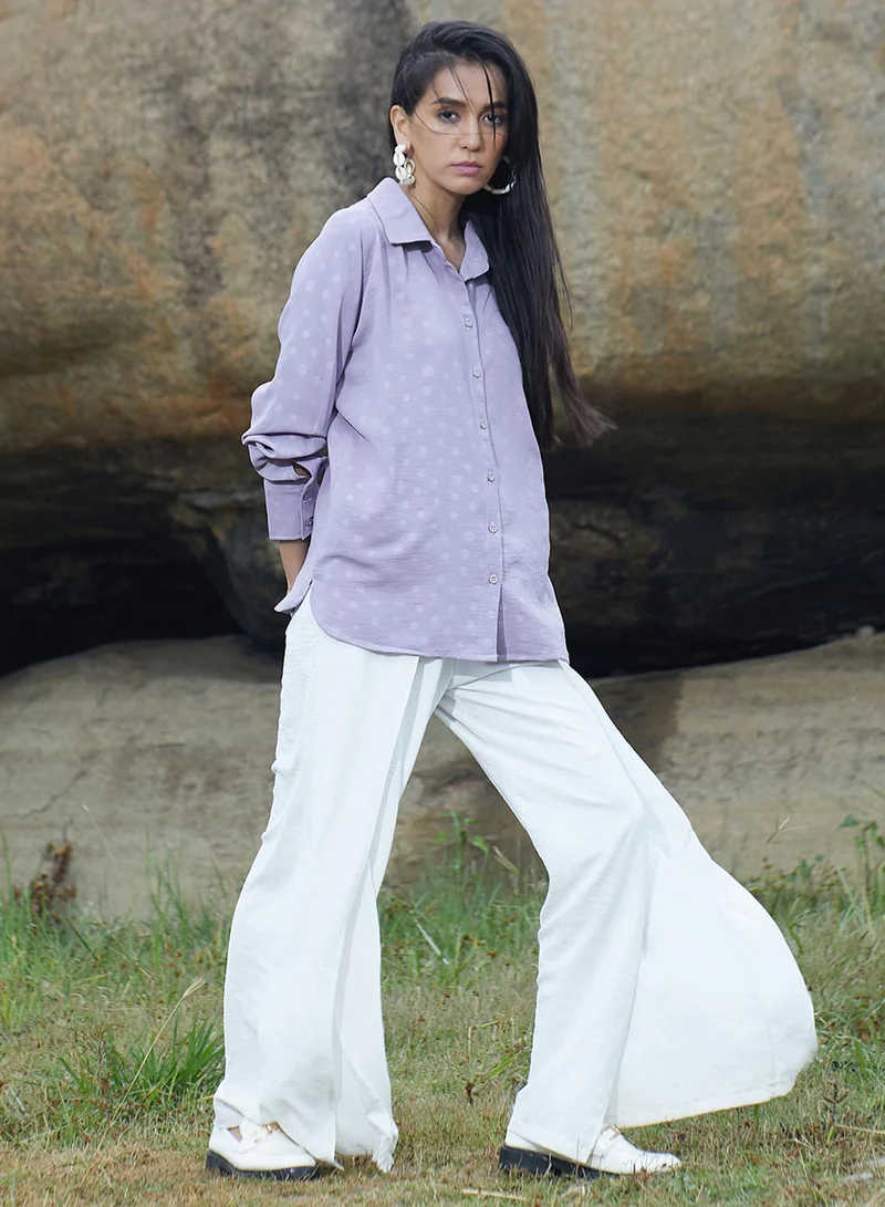 PINACOLADA Women's Lilac Polka Dot Shirt Women's Lilac Polka Dot Shirt for Women | Best Price UAE
