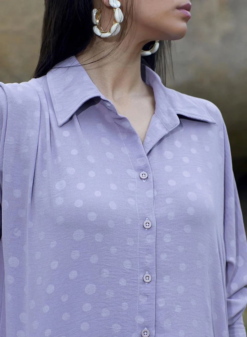 PINACOLADA Women's Lilac Polka Dot Shirt Women's Lilac Polka Dot Shirt for Women | Best Price UAE