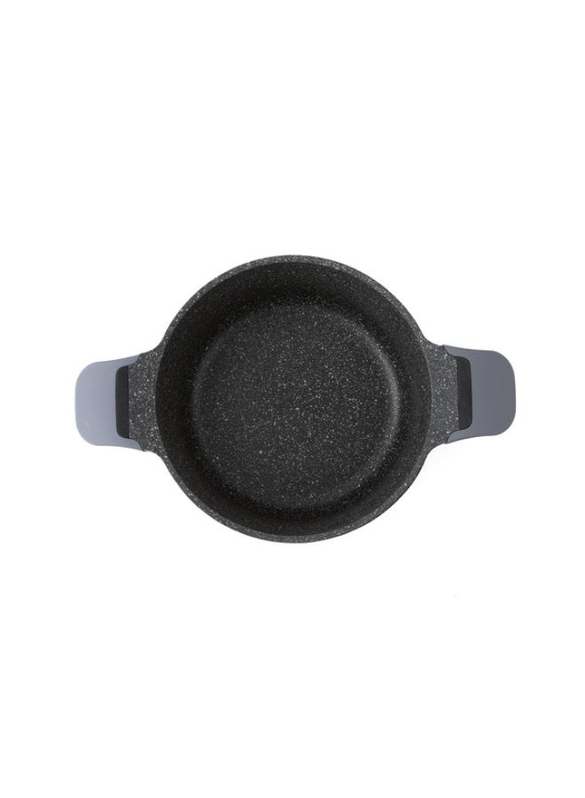 Julia Elite Edge Casserole 24cm with Lid - Grey - Black Granite Non-Stick - Induction Ready - Image 3