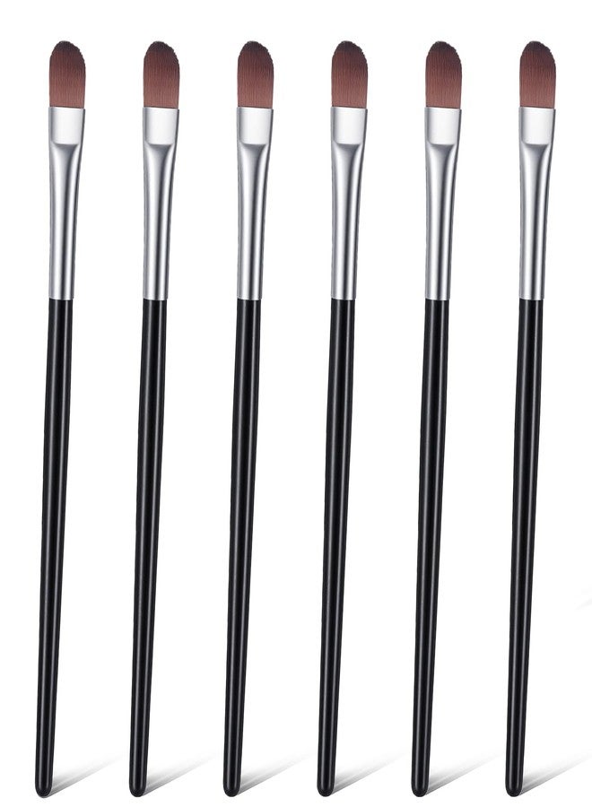 Psiriol 6 Pcs Flat Rounded Concealer Brush, Flat Eye Shadow Primer Applicator Brush, Little Make up Eyeshadow Brushes with Soft Synthetic Hairs, Eye Shadow Blending Brush for Concealer, Eyeshadow, Lipstick - Image 1