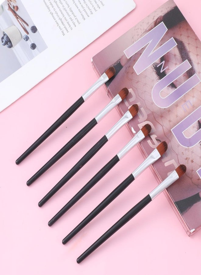 Psiriol 6 Pcs Flat Rounded Concealer Brush, Flat Eye Shadow Primer Applicator Brush, Little Make up Eyeshadow Brushes with Soft Synthetic Hairs, Eye Shadow Blending Brush for Concealer, Eyeshadow, Lipstick - Image 3