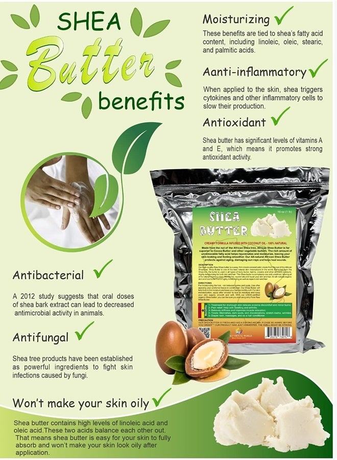 Vicks Virtual World Raw Unrefined Organic 100% Pure Better Shea Butter Ivory From Ghana Bulk Shea Moisterizer Organic For Skin Ezcema Body Butter For Face 10 lbs by Vicks - Image 2