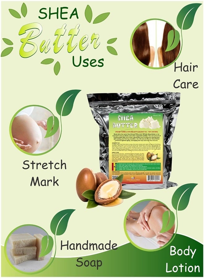 Vicks Virtual World Raw Unrefined Organic 100% Pure Better Shea Butter Ivory From Ghana Bulk Shea Moisterizer Organic For Skin Ezcema Body Butter For Face 10 lbs by Vicks - Image 1