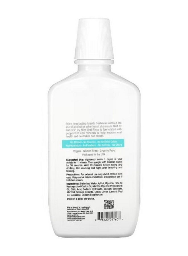 mild by Nature Fresh Breath Oral Rinse No Alcohol Icy Mint 16 fl oz 473 ml - Image 2