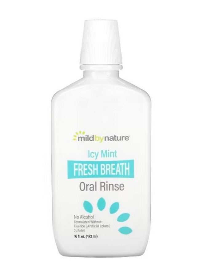 mild by Nature Fresh Breath Oral Rinse No Alcohol Icy Mint 16 fl oz 473 ml - Image 1
