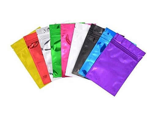 UPSTORE 100PCS 4in x 5in Self Sealing Mylar Foil Flat Bag Sample Zipper Pouch Food Snack Storage Coffee Bean Candy Tea Powder Seal Grip Wrapper Gift Basket Supplies Xmas Gift Bag (Gold)  - Image 3