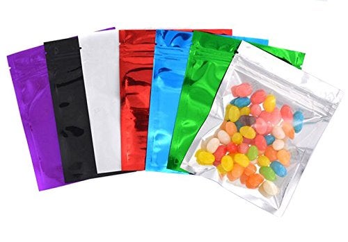 UPSTORE 100PCS 4in x 5in Self Sealing Mylar Foil Flat Bag Sample Zipper Pouch Food Snack Storage Coffee Bean Candy Tea Powder Seal Grip Wrapper Gift Basket Supplies Xmas Gift Bag (Gold)  - Image 2