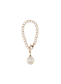 Generic Cute Alphabet Number Charm Keychain D-white alloy drop letter pendant 