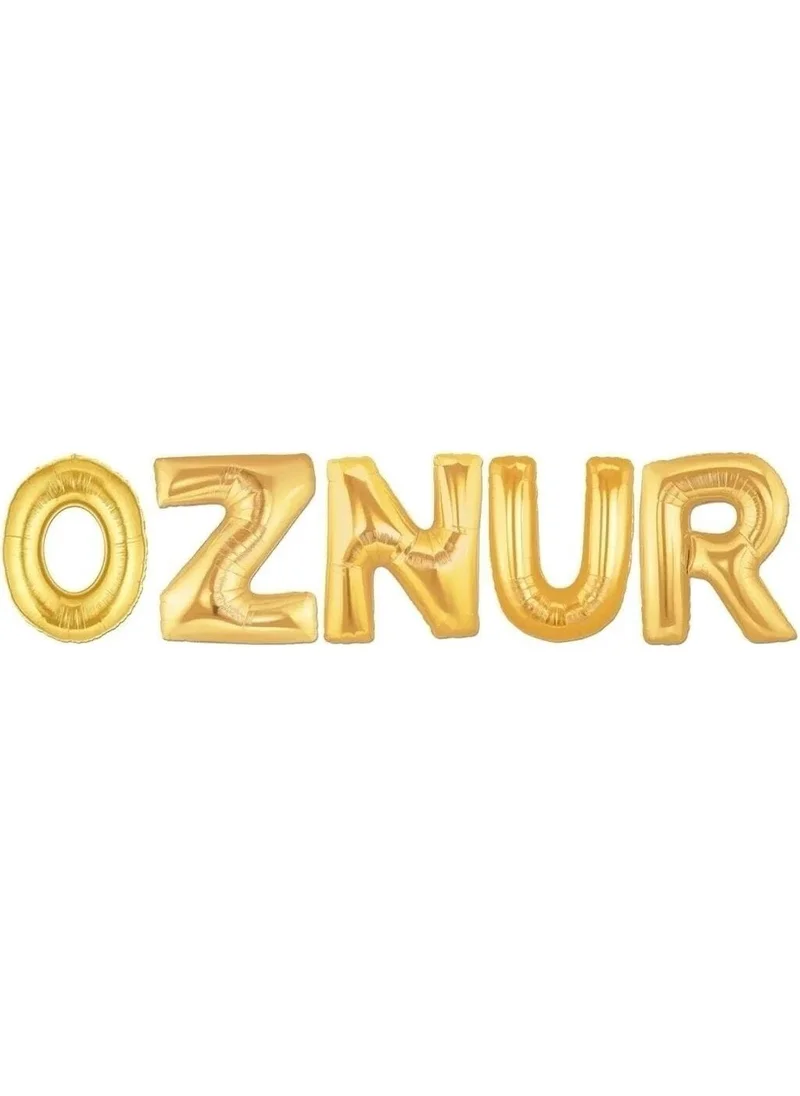 Bkmc Personalized Birthday Gold Foil Balloon Set 40CM Name Balloon
