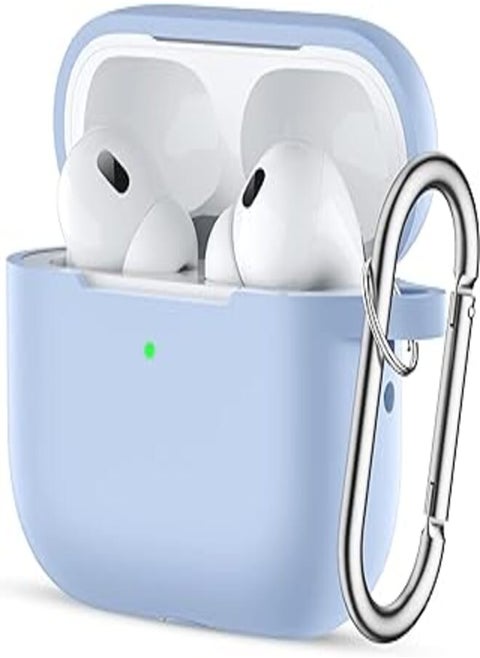 Easuny for AirPods Pro 2 Case Cover 2022 - Full Body Protective Silicone Case Compatible with New Apple AirPods Pro 2nd Generation Case, Shockproof Cover with Carabiner [Front LED Visible], Lilac