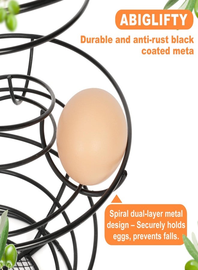 Abiglifty Spiral Metal Egg Holder Countertop, Fresh Egg Holder Countertop,Egg Storage for Countertop, Spiral Egg Storage Display Rack for Kitchen,Farmhouse - Image 3