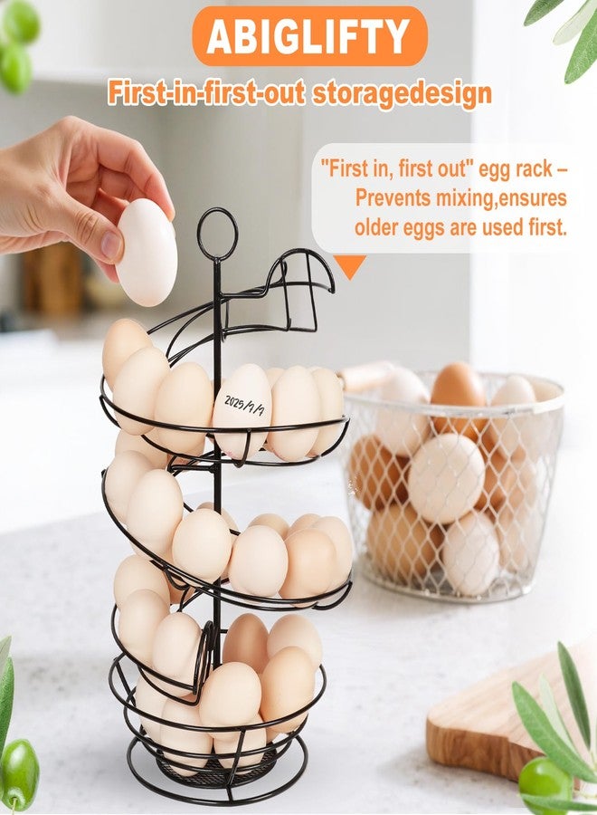Abiglifty Spiral Metal Egg Holder Countertop, Fresh Egg Holder Countertop,Egg Storage for Countertop, Spiral Egg Storage Display Rack for Kitchen,Farmhouse - Image 5