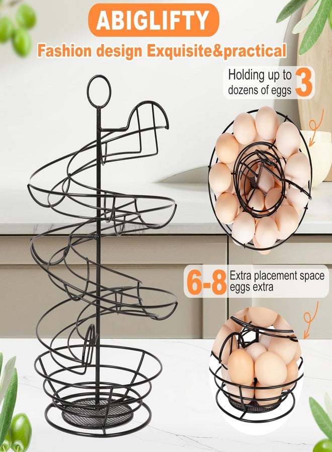 Abiglifty Spiral Metal Egg Holder Countertop, Fresh Egg Holder Countertop,Egg Storage for Countertop, Spiral Egg Storage Display Rack for Kitchen,Farmhouse - Image 4