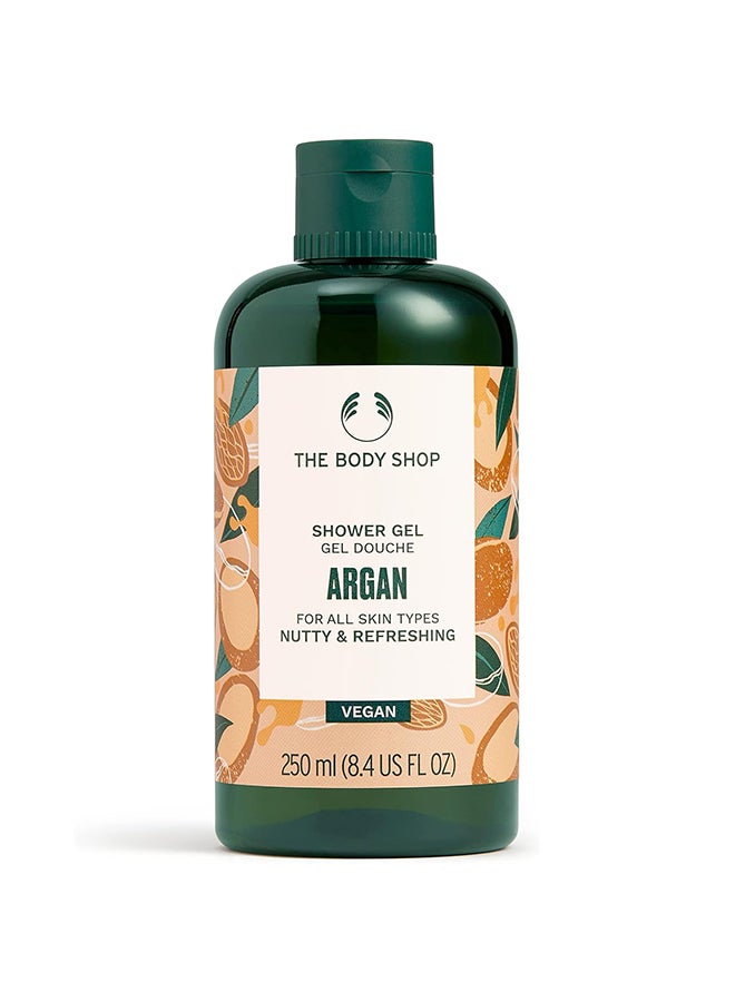 THE BODY SHOP Argan Shower Gel for All Skin Types – Vegan Body Wash with Argan Oil & Aloe Vera | 92% Natural Origin Ingredients | Refreshing, Foamy Cleanser Leaves Skin Soft & Hydrated | Nutty, Creamy