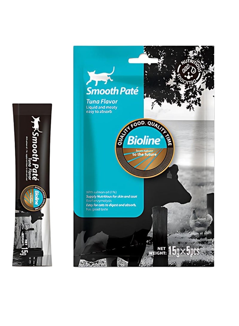 بايولاين باتيه بيولاين ناتشورال فيست الناعم بنكهة التونة (15 جرام × 5 قطع)