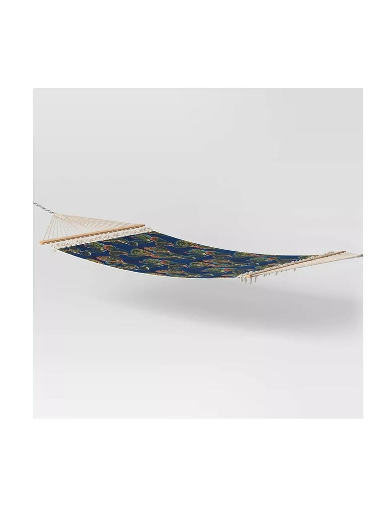 THRESHOLD Flat Weave Hammock with Spreader Bar  Threshold™ Hammock Hanging On The Porch Or On A Beach Camping Hanging chair  - Image 1