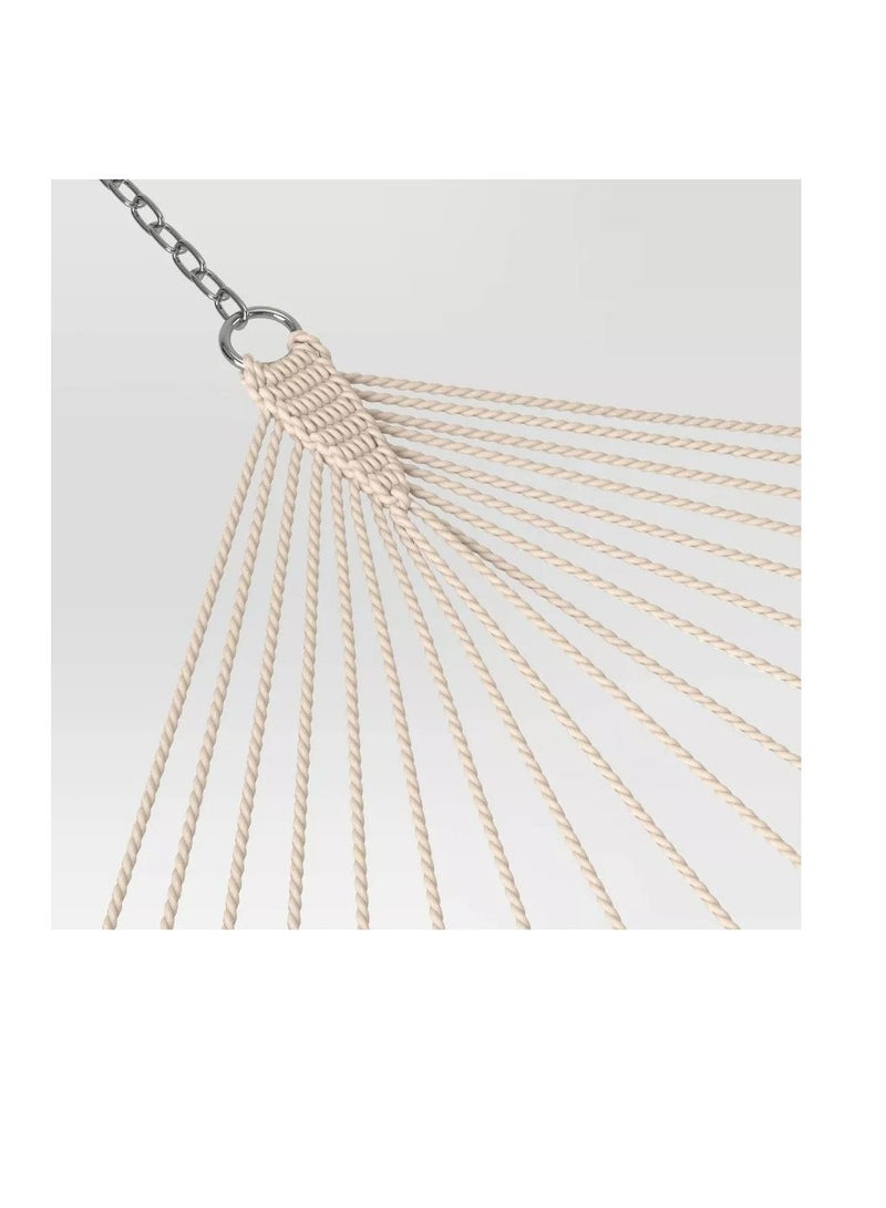 THRESHOLD Flat Weave Hammock with Spreader Bar  Threshold™ Hammock Hanging On The Porch Or On A Beach Camping Hanging chair  - Image 3