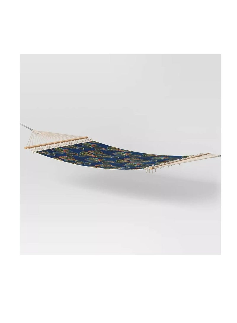 THRESHOLD Flat Weave Hammock with Spreader Bar  Threshold™ Hammock Hanging On The Porch Or On A Beach Camping Hanging chair  - Image 5