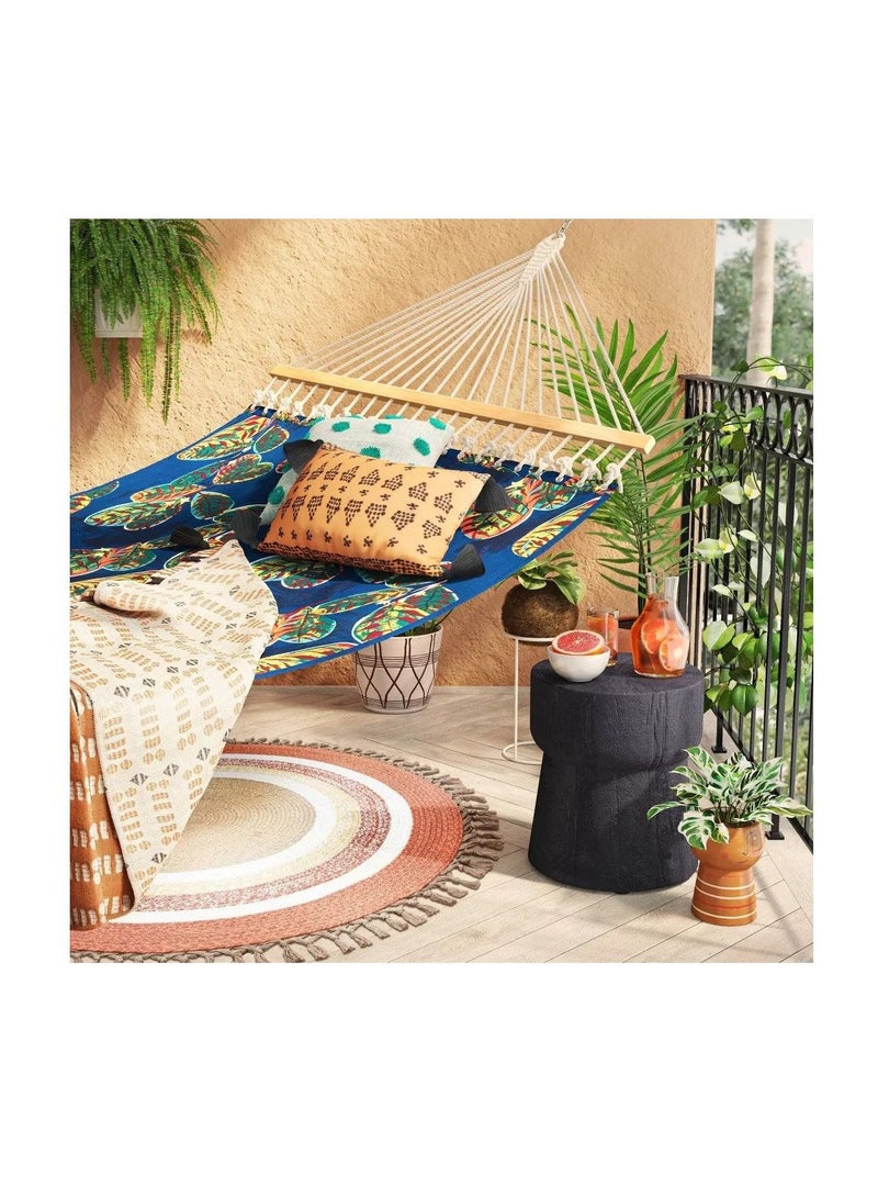 THRESHOLD Flat Weave Hammock with Spreader Bar  Threshold™ Hammock Hanging On The Porch Or On A Beach Camping Hanging chair  - Image 4