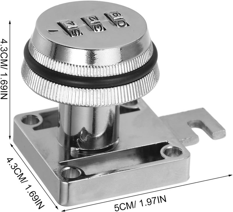 Gadpiparty Metal Cabinet Lock with 138 Code Triple-Link Password Security Lock for File Cabinet and Office Drawer for Workspace Storage - Image 2