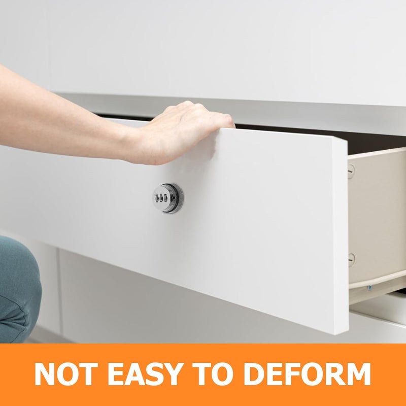 Gadpiparty Metal Cabinet Lock with 138 Code Triple-Link Password Security Lock for File Cabinet and Office Drawer for Workspace Storage - Image 3