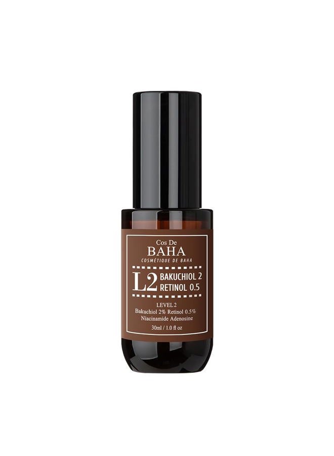 Cos De BAHA Retinol 0.5%, Bakuchiol 2% Serum with Retinol for Face, Anti-Aging, Hyperpigmentation and Acne Flare-Ups, 1 Fl Oz (30ml) - Image 1