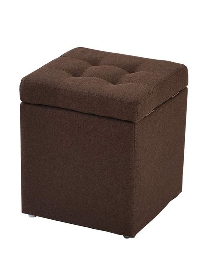 LINGWEI - Multifunctional Storage Saving Folding Fabric Stool Brown - Image 1