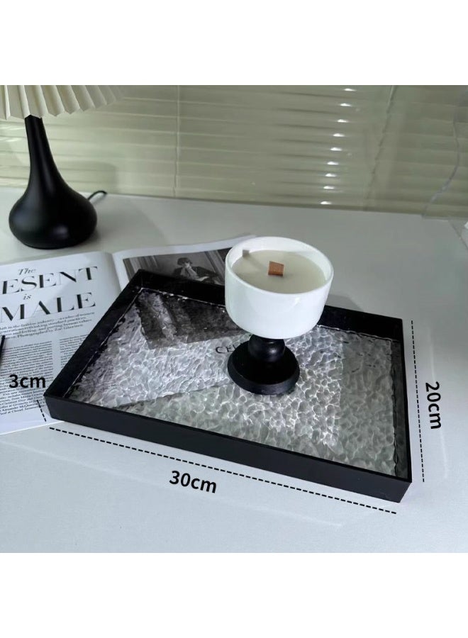 GuRiver 2PCS bathroom trays for counter countertop storage vanity tray dispenser plate serving tray decorative trays organizer(A+B) - Image 2