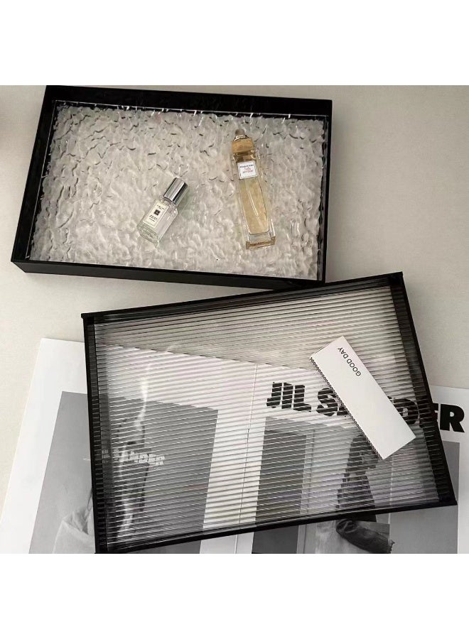 GuRiver 2PCS bathroom trays for counter countertop storage vanity tray dispenser plate serving tray decorative trays organizer(A+B) - Image 1