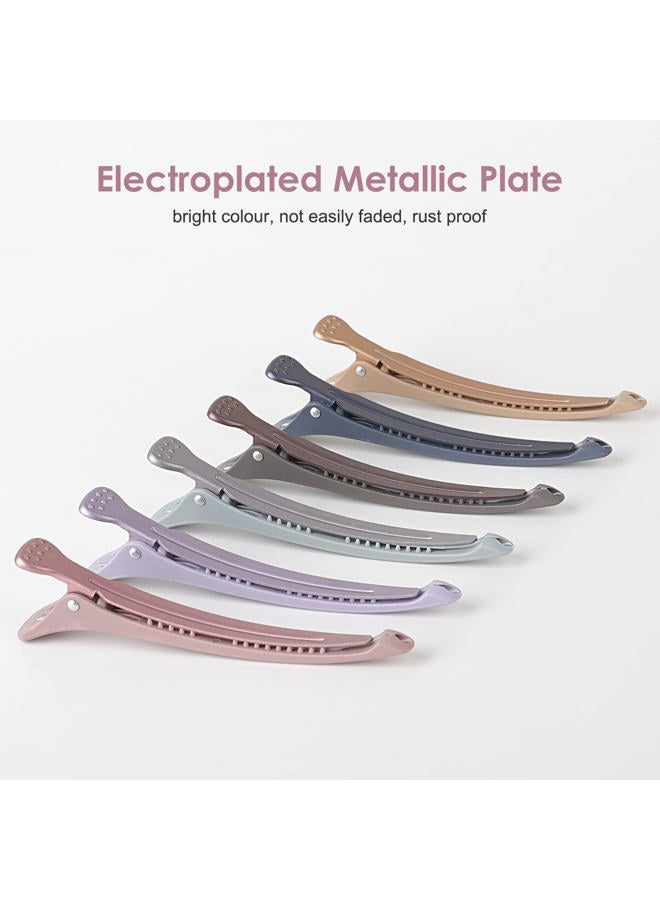 AIMIKE 6pcs Professional Hair Clips for Styling Sectioning, Anti-Slip No-Trace Duck Billed Hair Clips with Silicone Band, Salon and Home Hair Cutting Clips for Hairdresser, Women, Men - 4.3” Long - Image 2