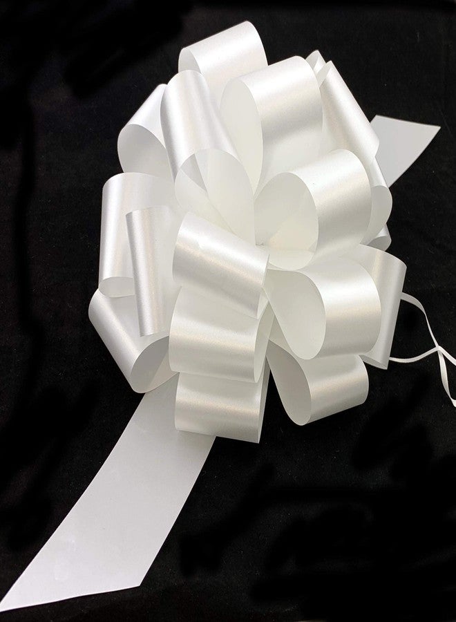 GiftWrap Etc. Large White Ribbon Pull Bows - 9" Wide, Set of 6, Wedding Decor, Reception, Anniversary, 4th of July, Bows for Gifts, Christmas, President's Day, Memorial Day - Image 3