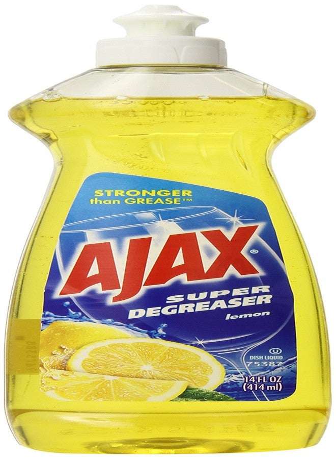 Ajax Super Degreaser Dish Liquid, Lemon, 14 Fluid Ounce - Image 1