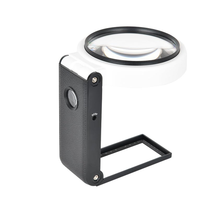 Bysameyee Magnifying Glasses with Light and Stand, 10X 25X Handheld Lighted Magnifier, Large Standing Magnifying Glass with 32 LED Lights for Close Work Coin Stamp Collection - Image 2