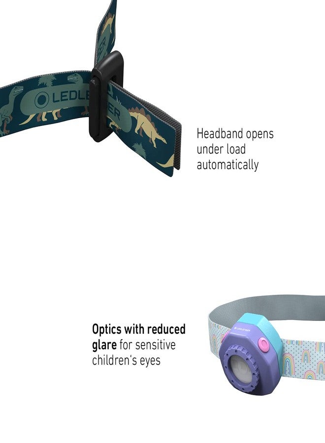 Ledlenser KIDLED4R Headlamp Flashlight - Green, 25 g, IP44 - Child-Safe Auto-Release Strap - White, Red & Blue Modes for Camping Essentials - Clip-On Design for Hiking Gear - Image 3