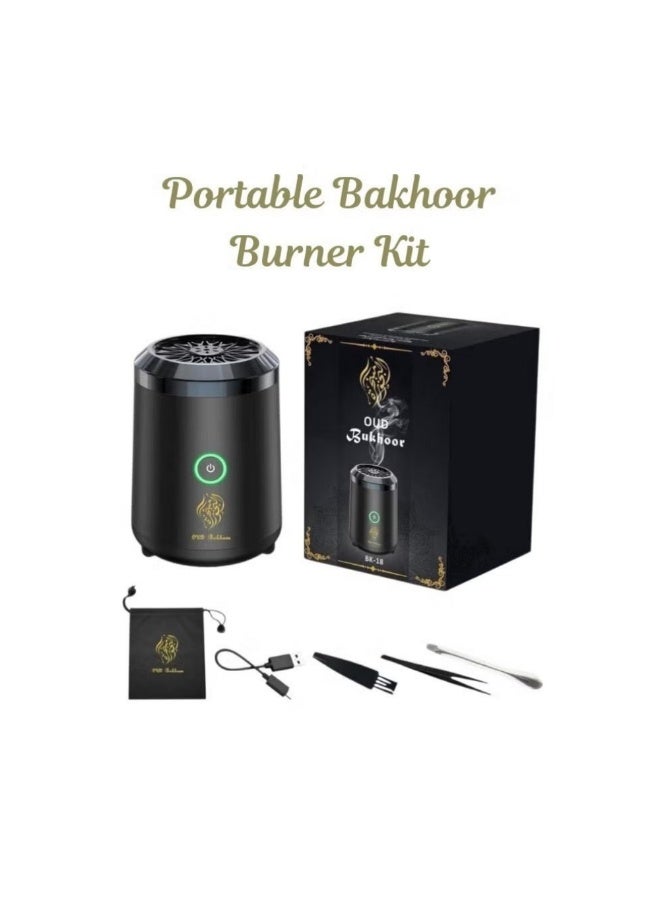 Portable USB Smart Incense Burner – Rechargeable Electronic Arabic Oud Burner with LED Battery Indicator, Compact Bukhoor Diffuser for Home, Office & Car - Image 2