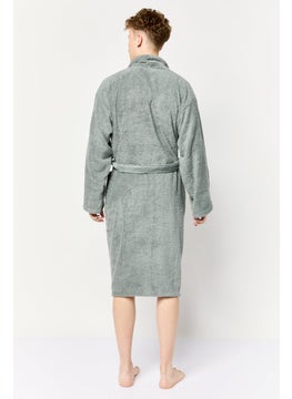 Tahari Home Men Fleece Bathrobe, Dark Grey  - Image 4