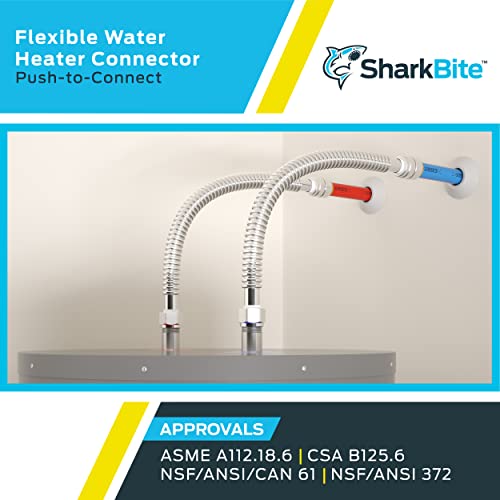 SharkBite 3/4 Inch x 3/4 Inch FIP x 24 Inch Stainless Steel Corrugated Flexible Water Heater Connector, Push To Connect Brass Plumbing Fitting, PEX Pipe, Copper, CPVC, PE-RT, HDPE, SS3088FLEX24LF - Image 5