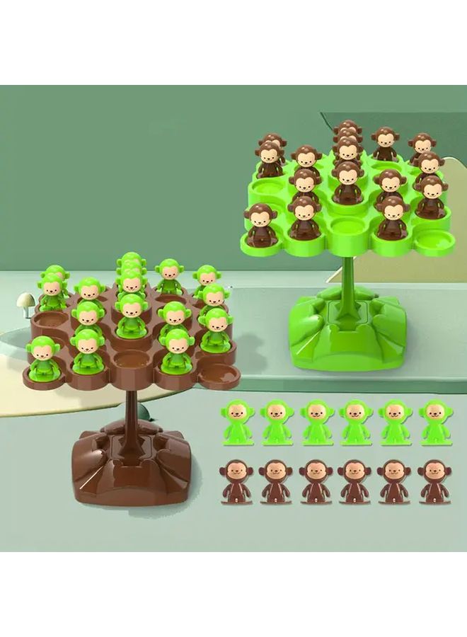 Monkey Balance Tree Stacking Game Concentration Training Toy Random Green Brown Colors - Image 1