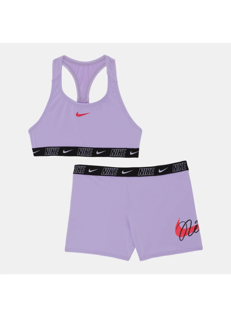 Nike Kids' Swim Logo Tape Racerback Bikini and Short Set